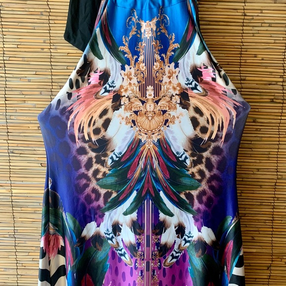 Venus halter maxi-dress with multicolor design and leopard print. - Picture 2 of 5